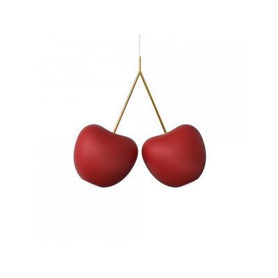 China Modern Cherry Red Single Bar Chandelier Vintage Kitchen Bedroom Chandelier Fruit Pendant Lamp for sale