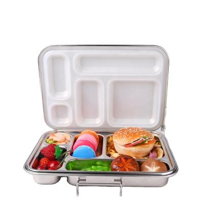 China China Stainless Steel Microwavable Lunch Box For Kids Silicone Lid Leakproof Bento Box for sale