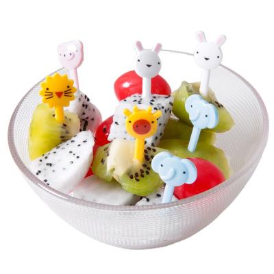 China Sustainable Innovative Decoration Animal Food Cute Fruit Picks 10pcs Mini Cupcake For Kids for sale