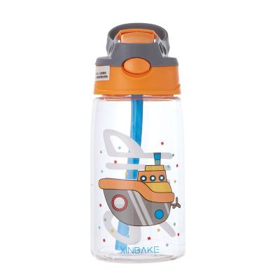 China Sustainable Plastic Kid Water Bottle Baby Drinking Bottle With Straw 500ml Cute Water Bottles For Kids for sale