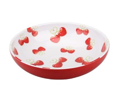 China Stocked Melamine Bamboo Fiber Customize Color Size Kids Bowl Food Grade Candy Eco - Friendly Round Fruit Salad Strawberry Snaked Bowl for sale