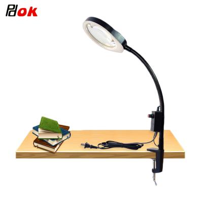 China Wholesale Dimmable Type Multifunctions Factory Desktop Clamp Magnifier For Industrial PCB Parts Inspection Maintenance for sale