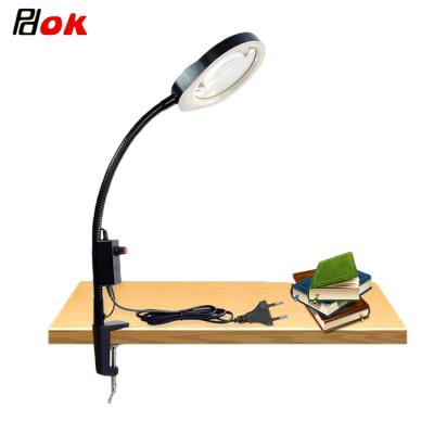 China Multifunctions PDOK LED Clip Table Lamp Salon Magnifier Lamp Tattoo Lamp Magnifier With Tattoo Light Kits for sale