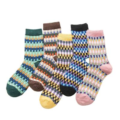 China Crazy Hairy Yarn Socks Women Tube Socks Embroidery Fashion Socks Ladies for sale