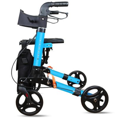 China Environmental Friendly Adjustable Lightweight Folding Rollator With Seat for sale