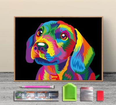 China Realistic 5D Diy Diamond Painting Animal Dog Diamond Art Painting Set Pet Pictures for sale