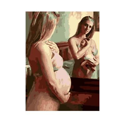 China Amazon Hot Selling Contrast Abstract Birth Order Of Infants Decorative Hanging Painting By Numbers Diy Digital Oil Painting With Sight for sale