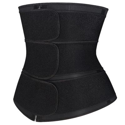 China New Design Breathable Black Neoprene Belly Trimmer Belt Slimming Corset Belt Three Band Waist Trainer Shaper for sale