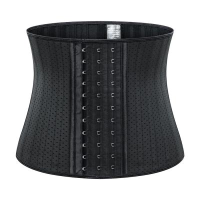 China 2021 Women Shaper Breathable Corset 25 Steel Bones Plus Size Naked Latex Tummy Waist Trainer Adjustable Hooks for sale