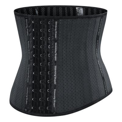 China New Design Breathable Women Slimming Waist Shaper Corset Latex 25 Steel Bone Waist Trainer Girdle With Hooks for sale