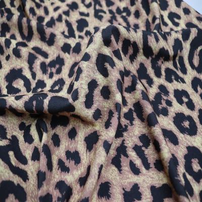 China Anti-Static Black And Yellow Leopard Print Bikini Swimwear 88 Polyester 12 Spandex Fabric For Ladies Wear for sale