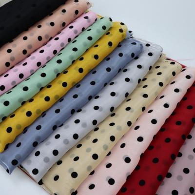 China Hot Sale Shrink-Resistant Polyester Organza Chiffon Polka Dot Sheer Washable Durable 100% Durable Fabric for sale