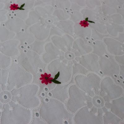 China 2021Flower anti-static design 100%cotton embroidered fabric woven fabric for kids shirt and skirt-002 for sale