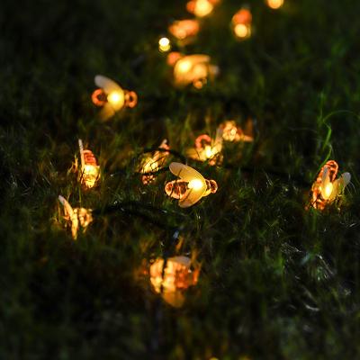 China Solar Outdoor Holiday Home Decoration LED Bee Shaped String Lamp Waterproof Christmas Decorations Solar Holiday Light for sale