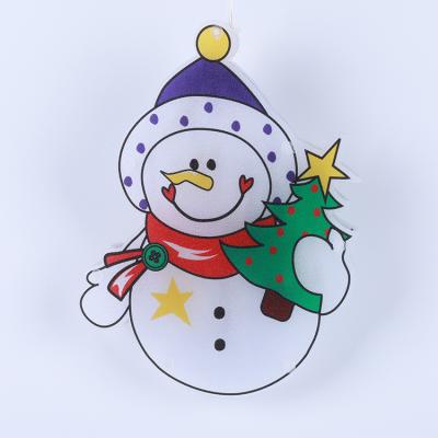 China Indoor Halls Christmas LED Hanging Cute Snowman Tags Lights Mall Decoration Christmas Lights for sale