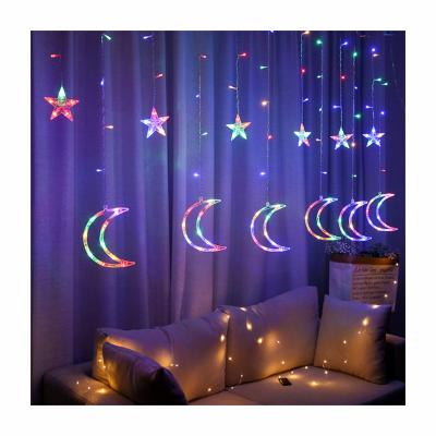 China String Lights Factory Direct Sale Led Star Moon Shape Bedroom Decorative Curtain Night Light for sale