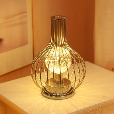 China Retro Wine Bottle Shape Wrought Iron Copper Wiring USB Romantic Lamp Bedroom Nordic Lantern Battery Light for sale