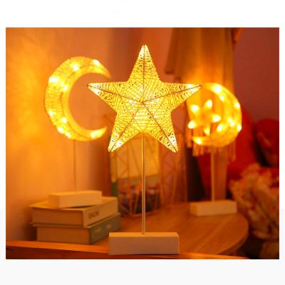 China Living room led hand - woven cane night light lamp decoration battery table lamp battery creative small light for sale