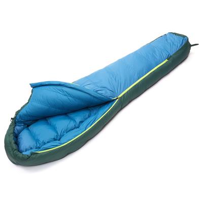 China 1200g Goose Down Extreme Cold Weather Water Repellent Mummy Outdoor Camping Sleeping Bag 220*80*55cm for sale