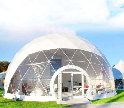 China Outdoor luxury waterproof trade show house aluminum alloy round hotel geodesic dome glamping tent for sale