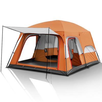 China Thicker Oxford Cloth Camouflage/Field Outdoor Game Camping Against Rain Storm Two Rooms And A Luxurious Large Lounge Double Layer Tent for sale