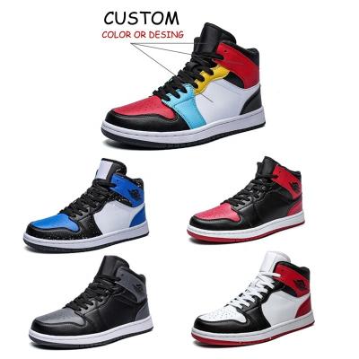 China 2022 Men's Basketball Shoes Retro Trend Brand Sneakers OG AJ 1 AJ 1 Multicolor Leather Basketball Shoes Custom Made for sale