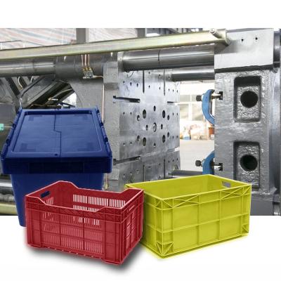 China Horizontal Reusable Plastic Mesh Wine Bottle Crate Storage Basket Weave Injection Molding Machine for sale