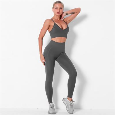 China Custom Yoga Bra Women's Yoga Bra Leggings Breathable Sport Logo Spandex Yoga Set for sale