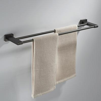 China Hot Sale High Quality Viable Steel Brass Aluminum Towel Bar Custom Made Black Shower Bathroom Accessories Set for sale