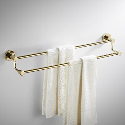 China 5Pcs Bathroom Accessories Modern Design Bathroom Accessories Brass Aluminum Gold Viable Towel Bars Set for sale