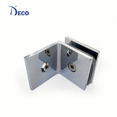 China Glass Door Chrome Bathroom Hardware Bathroom / Wall Plated Stainless Steel Clip On Glass Mirror Shower Flange for sale