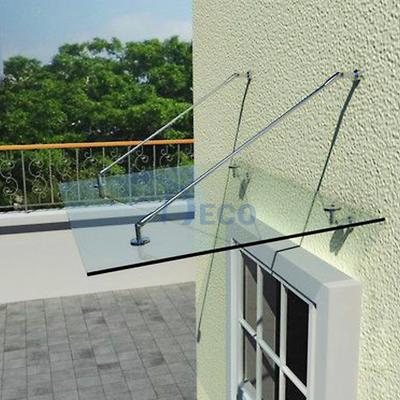 China DECO Waterproof Stainless Steel Windproof Glass To Wall Awning System Canopy Fixture for sale