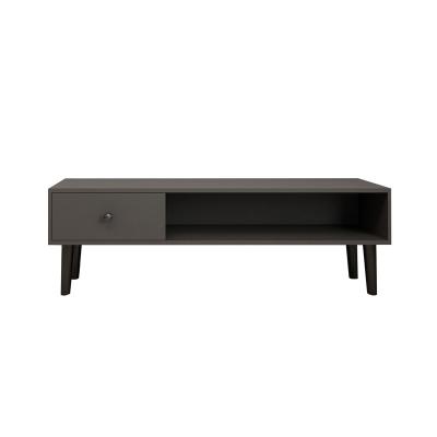 China New Design Modern Simple Modern Space Saving TV Stand Side Unit Table with 1 Black Drawer and 1 Open Storage Cabinet for sale