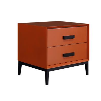 China New Recommended Solid Wooden Nightstands Classic Luxury Bedroom Nightstands Wooden Leather Furniture for sale