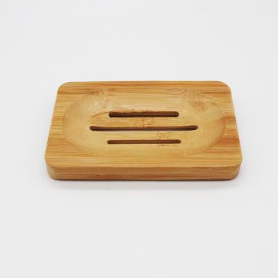 China Eco-Friendly Bamboo Square Bath Soap Box Tray Bamboo Soap Dish Container for sale