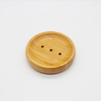 China Eco-Friendly Round Bamboo Soap Box Tray Bamboo Soap Dish Container for sale