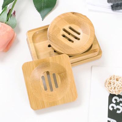 China Natural Bamboo Soap Box Tray Container Custom Logo Bamboo Soap Dish For Bath for sale