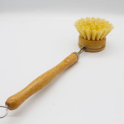 China Sustainable Natural Replaceable Head Brush Sisal Bamboo Dish Brush for sale