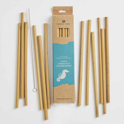 China Sustainable Hot Sale Custom Logo Reusable Amazon Bamboo Straw for sale