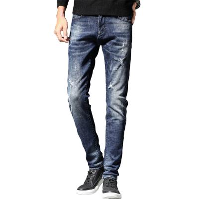 China Color Fade Proof High Quality Destoryed American Wholesale Loose Jeans Men's Denim Loose Jeans for sale