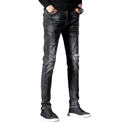 China Color Fade Proof OEM American Style Men's Wholesale Fashion Black Acid Wash Biker Jeans For Turkish Ma Jeans for sale