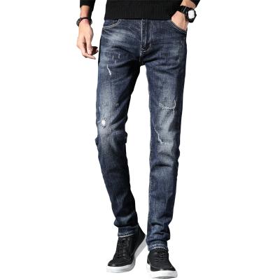 China Color Fade Proof OEM Mens Jeans European Brands Super Skinny Mens Ripped Jeans Manufacturers China for sale