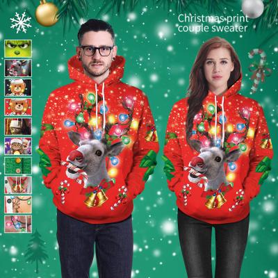 China Sustainable Christmas Themed Women Men Colored Hot New Style Printed Hoodies And Sweatshirts for sale