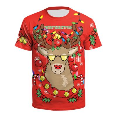 China New Anti-Wrinkle Full Christmas O-Neck Customized Creative 3d Printing Designs T-Shirt For Women for sale