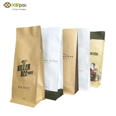 China Matte Kraft Paper Coffee Bags With Valve Custom Printed Heat Seal Multi Color for sale