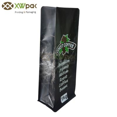 China Stand Up Kraft Reusable Coffee Bean Bags With Valve Eco Friendly for sale