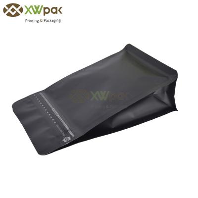 China Matte Printing Aluminium Foil Standing Pouch Flat Bottom Packaging With Zipper And Valve for sale