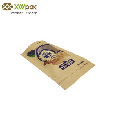 China Zipper Kraft Paper Stand Up Coffee Pouches Coffee Packaging Pouch Moisture Proof for sale