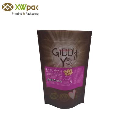 China Resealable Smell Proof Stand Up Coffee Pouches Aluminum Foil Zipped Standing Up Bags for sale