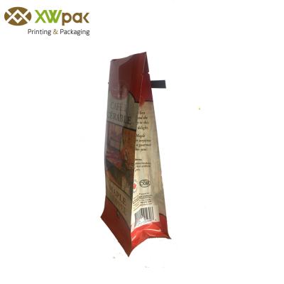 China One Way Valve Stand Up Pouch Coffee Bags Coffee Foil Bags With Tin Tie for sale